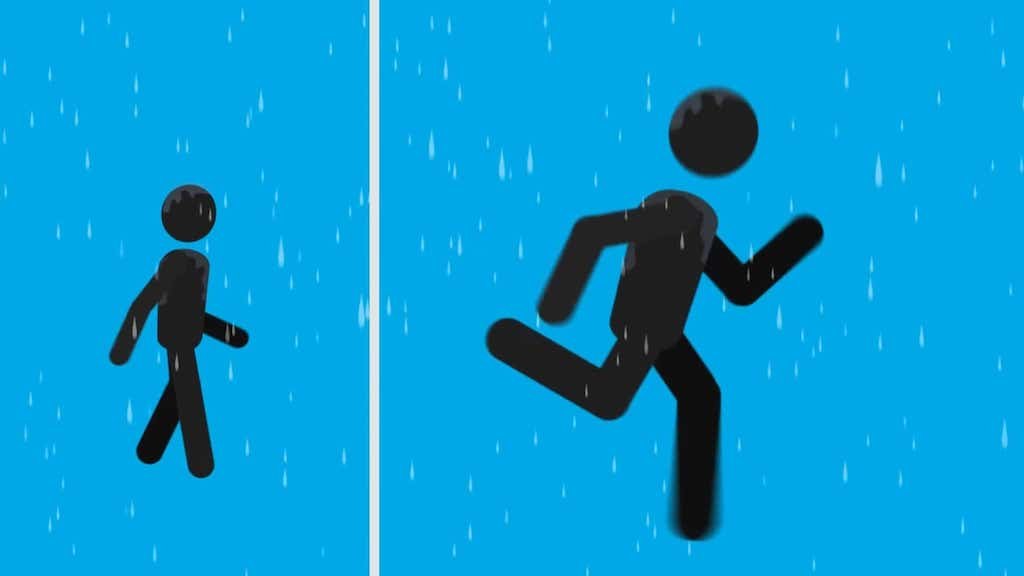 O que molha mais, correr ou andar debaixo da chuva?