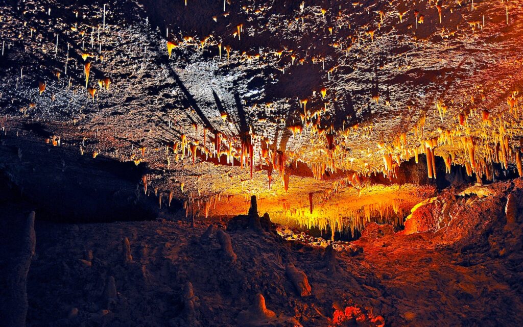 lighted cave