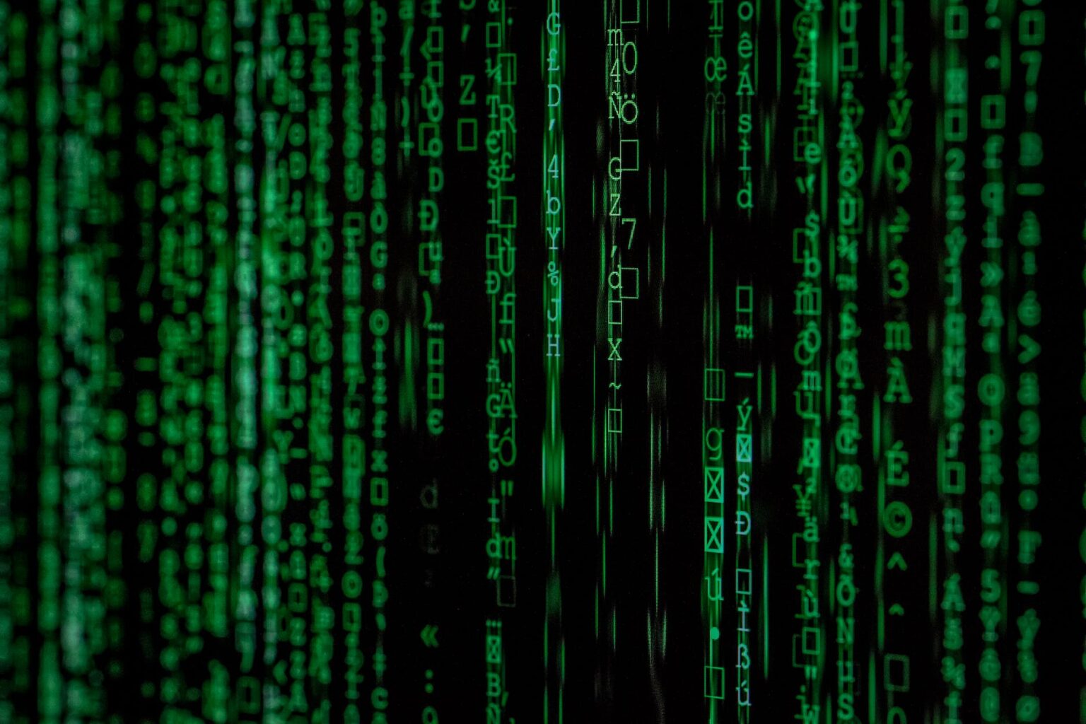 close up photo of matrix background