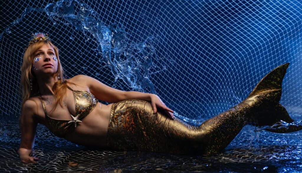 woman wearing mermaid costume